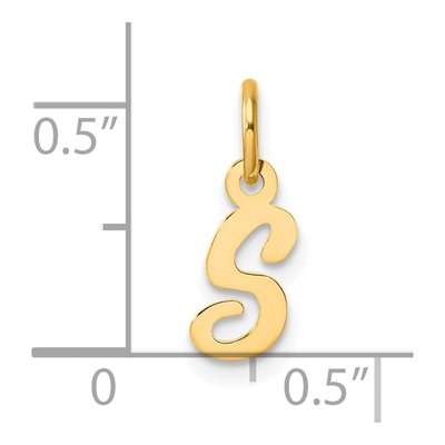 14K Yellow Gold Script Letter S Charm – view 5