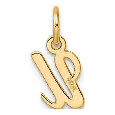 14K Yellow Gold Script Letter U Pendant – view 3