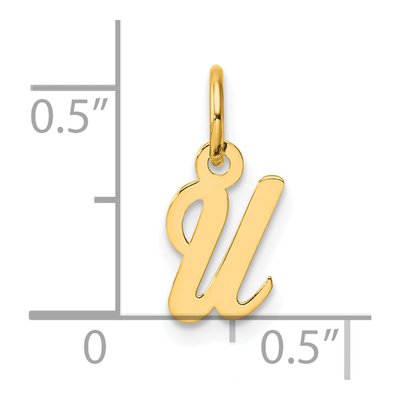14K Yellow Gold Script Letter U Pendant – view 4