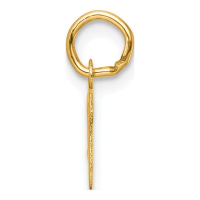 14K Yellow Gold Script Letter V Charm – view 2