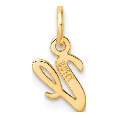 14K Yellow Gold Script Letter V Charm – view 3