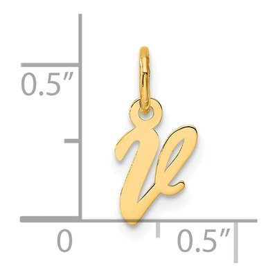 14K Yellow Gold Script Letter V Charm – view 4