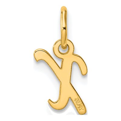 14K Yellow Gold Script Letter X Pendant – view 3