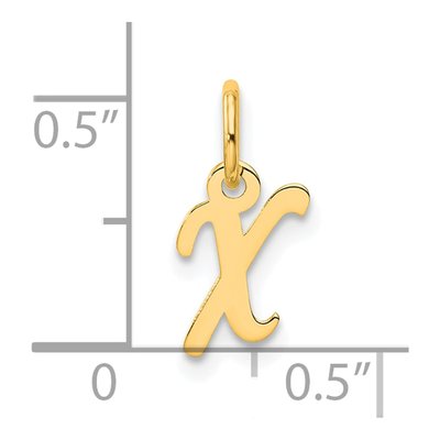 14K Yellow Gold Script Letter X Pendant – view 4