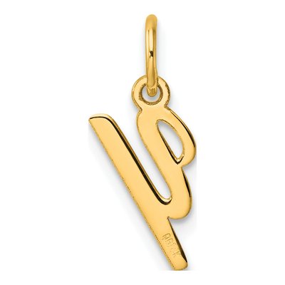 14K Yellow Gold Script Letter Y Charm – view 3