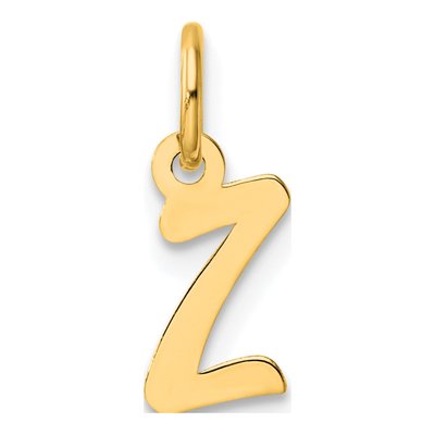 14K Yellow Gold Letter Z Charm