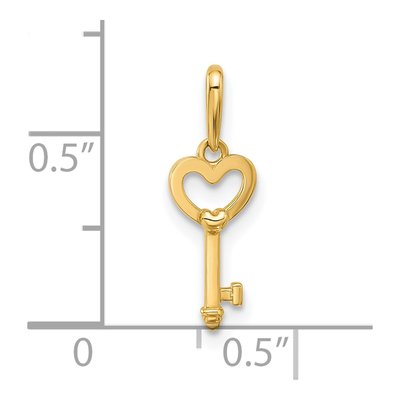 14K Yellow Gold Heart Key Pendant – view 5