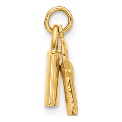 14K Yellow Gold Lock Key Pendant – view 3