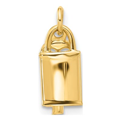 14K Yellow Gold Lock Key Pendant – view 4