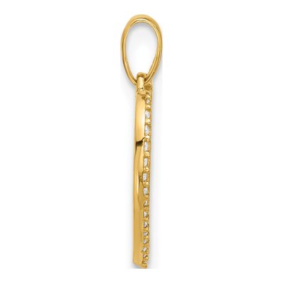 14K Yellow Gold CZ Heart Pendant – view 3