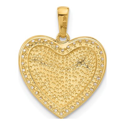 14K Yellow Gold CZ Heart Pendant – view 4