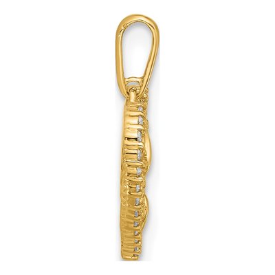 14K Yellow Gold CZ Heart Pendant – view 3
