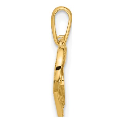 14K Yellow Gold CZ Heart Pendant – view 3