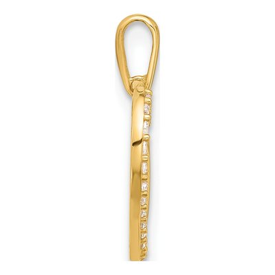 14K Yellow Gold CZ Infinity Heart Pendant – view 3