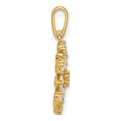 14K Yellow Gold CZ Snowflake Pendant – view 3