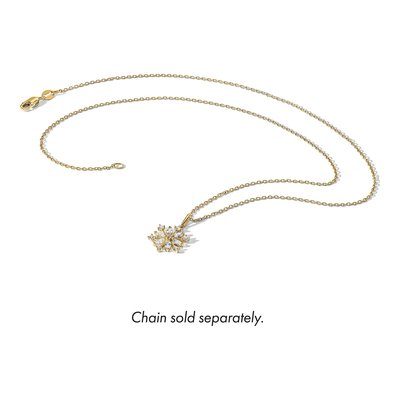 14K Yellow Gold CZ Snowflake Pendant – view 6