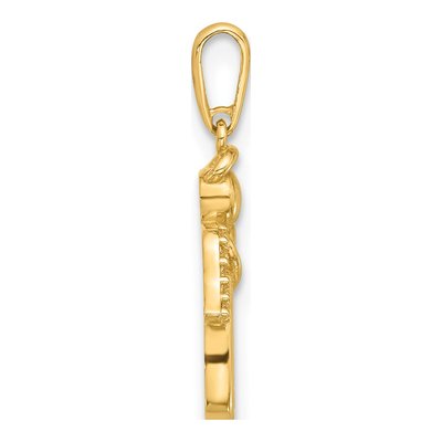 14K Yellow Gold CZ Angel Pendant – view 2