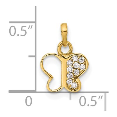 14K Yellow Gold CZ Butterfly Pendant – view 5