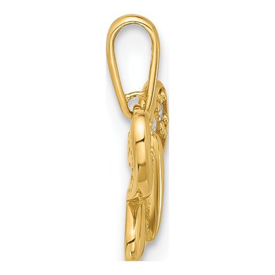 14K Yellow Gold CZ Butterfly Pendant – view 2
