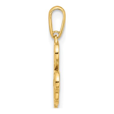 14K Yellow Gold Three Leaf Clover Pendant – view 3