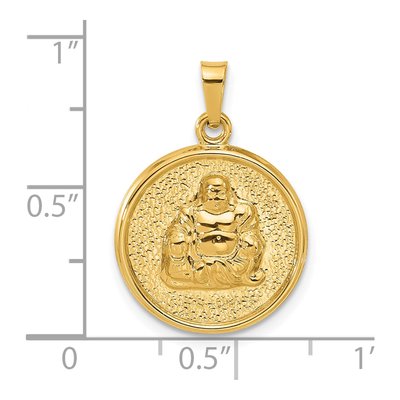 14K Yellow Gold Hollow Buddha Pendant – view 5