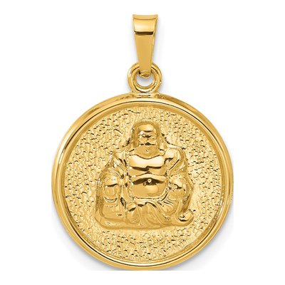 14K Yellow Gold Hollow Buddha Pendant
