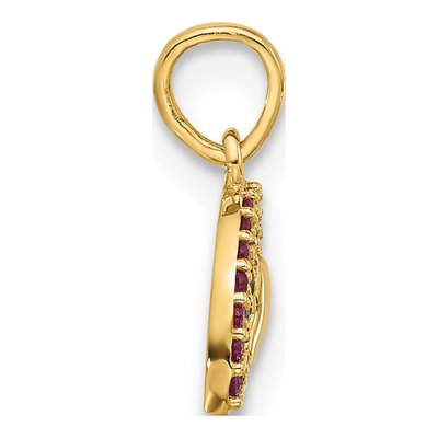 14K Yellow Gold CZ Multi-Color Rainbow Pendant – view 3