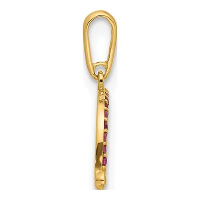 14K Yellow Gold CZ Rainbow Clouds Pendant – view 3