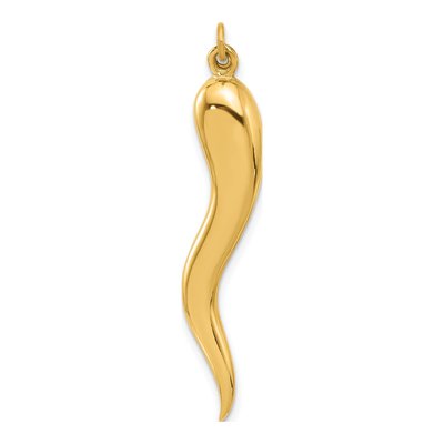 14K Yellow Gold 3-D Horn Pendant – view 4