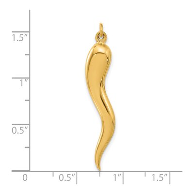 14K Yellow Gold 3-D Horn Pendant – view 5