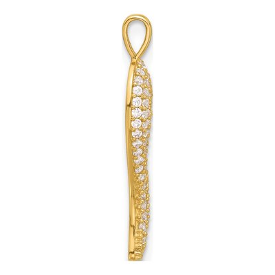 14K Yellow Gold CZ Horn Pendant – view 2