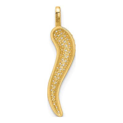 14K Yellow Gold CZ Horn Pendant – view 3