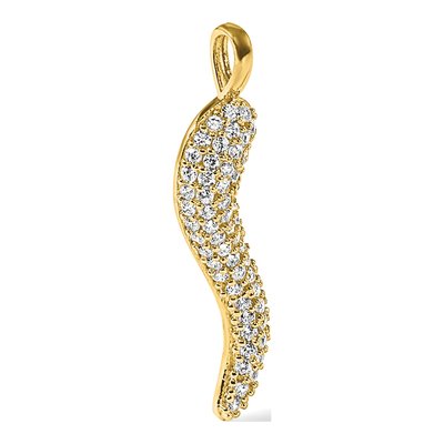 14K Yellow Gold CZ Horn Pendant – view 5