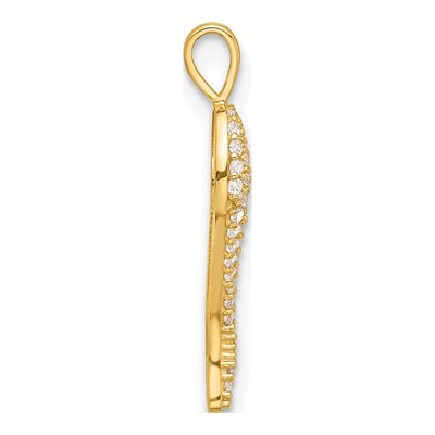 14K Yellow Gold CZ Small Horn Pendant – view 2