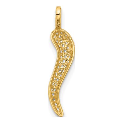 14K Yellow Gold CZ Small Horn Pendant – view 3