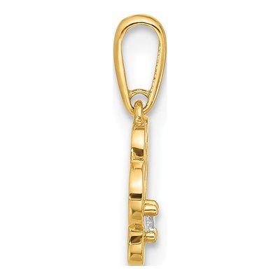 14K Yellow Gold CZ Paw Print Pendant – view 3