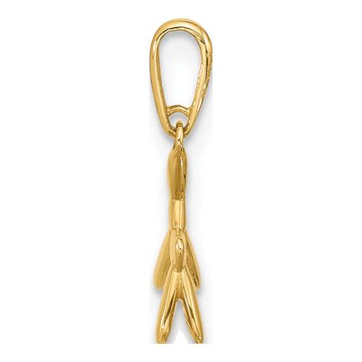 14K Yellow Gold 3D Balloon Puppy Pendant – view 3