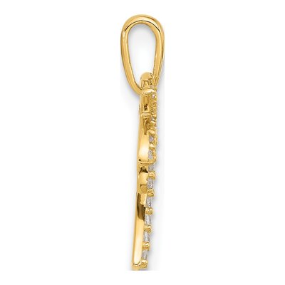 14K Yellow Gold CZ Palm Tree Pendant – view 3