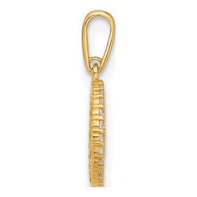 14K Yellow Gold CZ Peace Sign Pendant – view 2