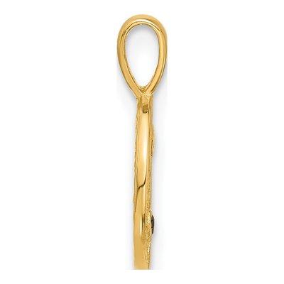 14K Yellow Gold CZ Yin Yang Pendant – view 2
