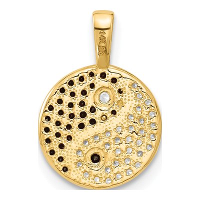 14K Yellow Gold CZ Yin Yang Pendant – view 3