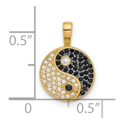 14K Yellow Gold CZ Yin Yang Pendant – view 4