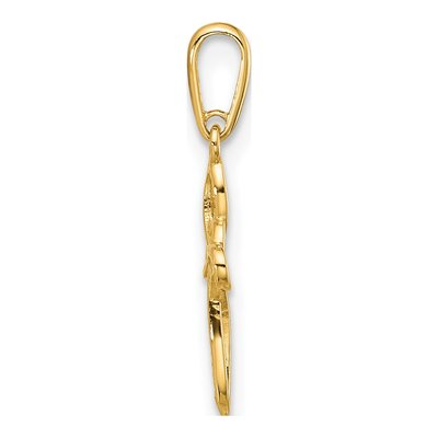 14K Yellow Gold Heart Celtic Cross Pendant – view 2