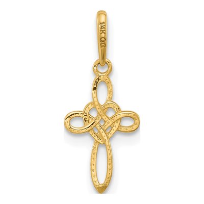 14K Yellow Gold Heart Celtic Cross Pendant – view 3
