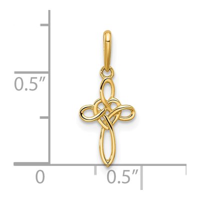 14K Yellow Gold Heart Celtic Cross Pendant – view 4