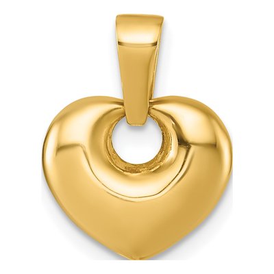 14K Yellow Gold Puffed Heart Pendant – view 4