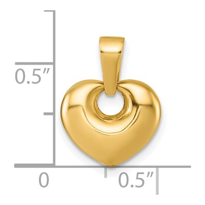 14K Yellow Gold Puffed Heart Pendant – view 5