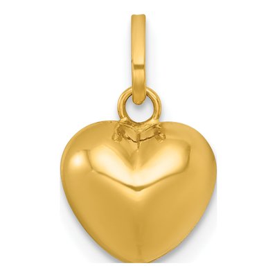 14K Yellow Gold Puffed Heart Pendant
