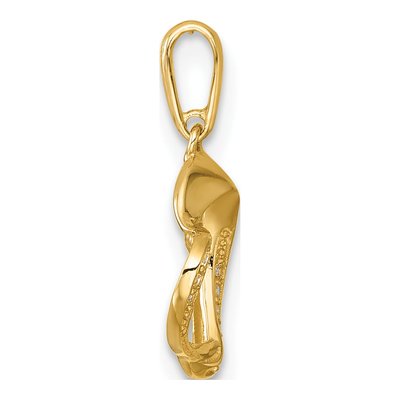 14K Yellow Gold CZ Open Heart Pendant – view 3