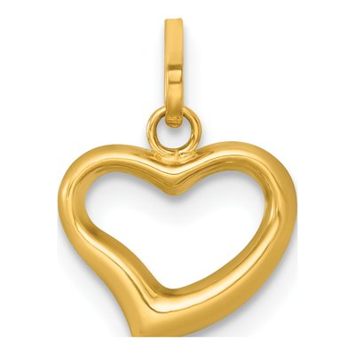 14K Yellow Gold Open Heart Pendant – view 4